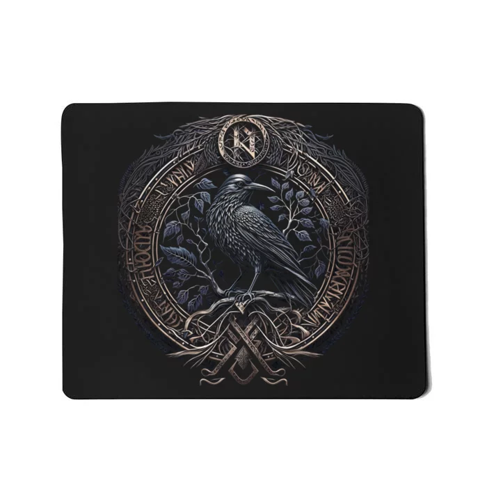 Norse Culture And Norsemen OdinS Raven Northman Valhalla Norse Mythology Mousepad