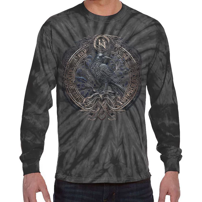 Norse Culture And Norsemen OdinS Raven Northman Valhalla Norse Mythology Tie-Dye Long Sleeve Shirt