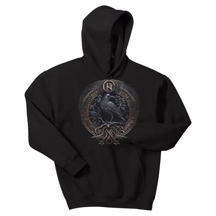 Norse Culture And Norsemen OdinS Raven Northman Valhalla Norse Mythology Kids Hoodie