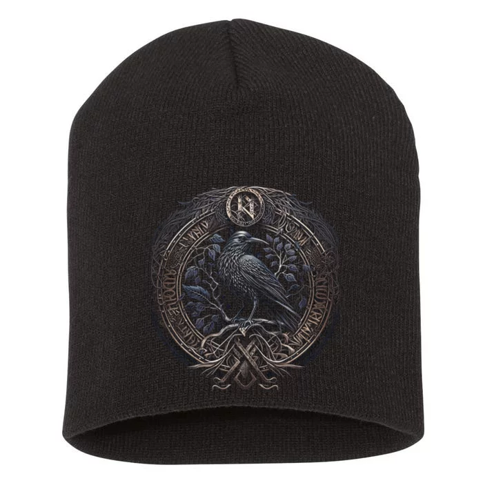 Norse Culture And Norsemen OdinS Raven Northman Valhalla Norse Mythology Short Acrylic Beanie