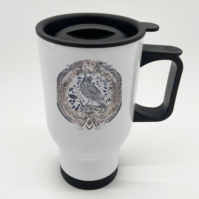 Norse Culture And Norsemen OdinS Raven Northman Valhalla Norse Mythology Front & Back Stainless Steel Travel Mug