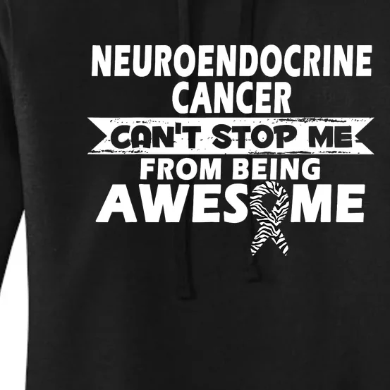 Neuroendocrine Cancer Awareness With Zebra Ribbon Women's Pullover Hoodie