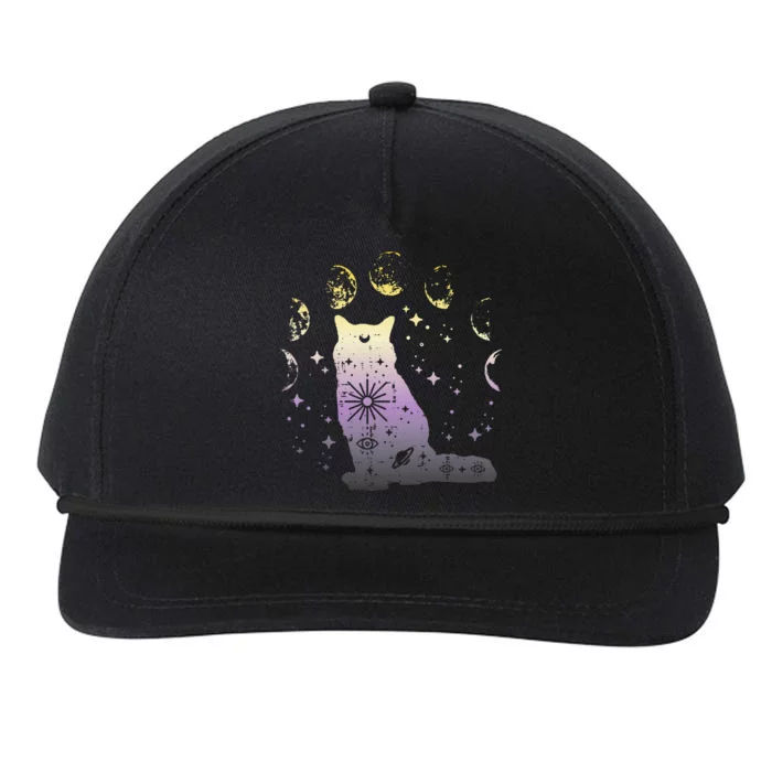 Nonbinary Cat Astronomy Non Binary Enby Lgbt Snapback Five-Panel Rope Hat