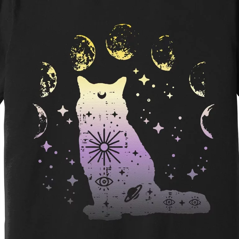 Nonbinary Cat Astronomy Non Binary Enby Lgbt Premium T-Shirt