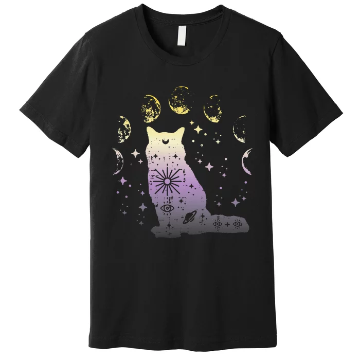 Nonbinary Cat Astronomy Non Binary Enby Lgbt Premium T-Shirt