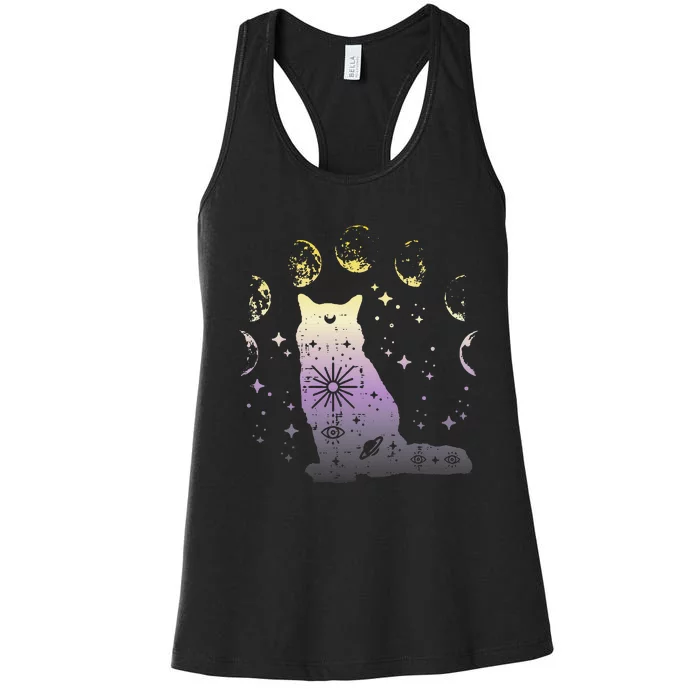 Nonbinary Cat Astronomy Non Binary Enby Lgbt Women's Racerback Tank