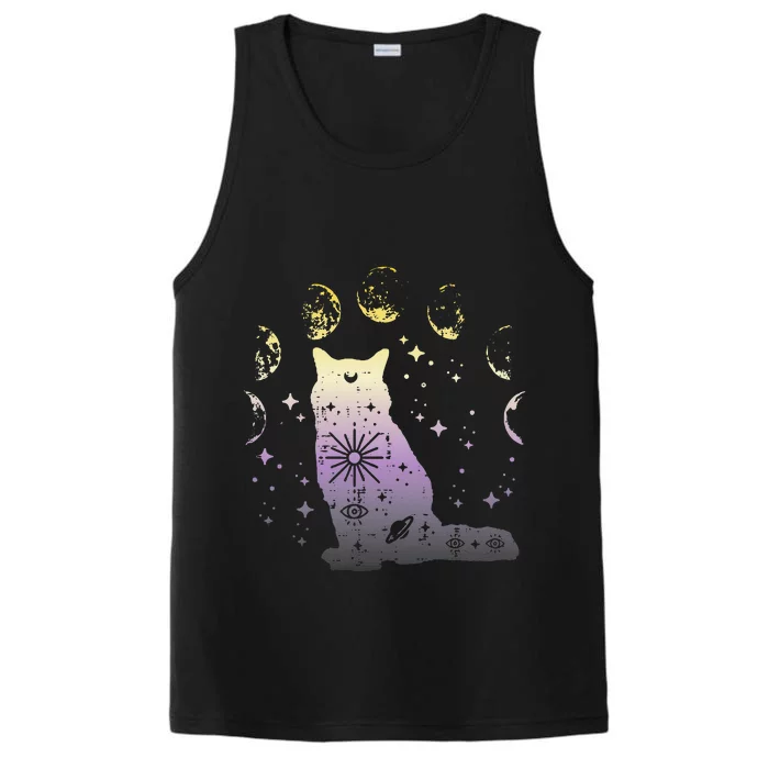 Nonbinary Cat Astronomy Non Binary Enby Lgbt Performance Tank