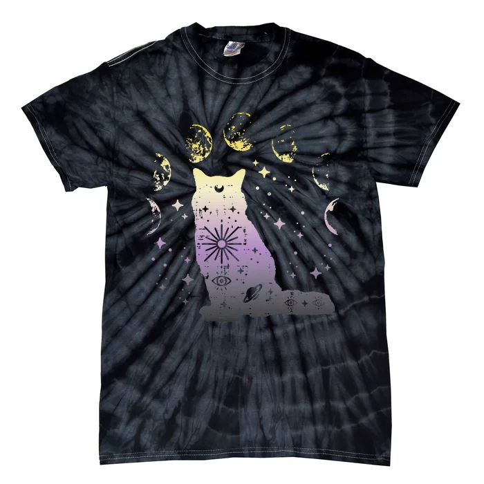 Nonbinary Cat Astronomy Non Binary Enby Lgbt Tie-Dye T-Shirt