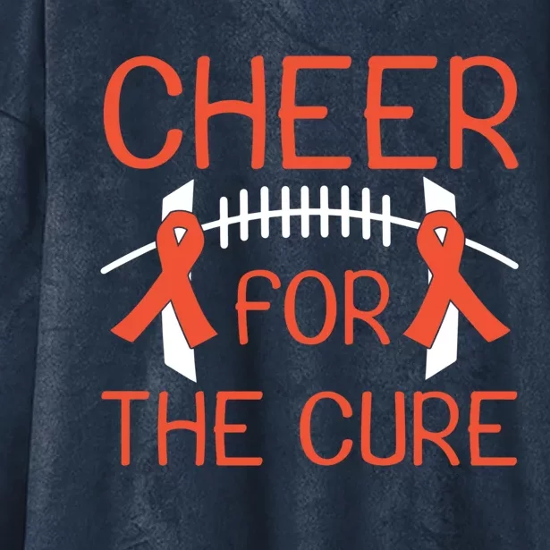 Ney Cancer Awareness Cheer For The Cure Football Gift Funny Gift Hooded Wearable Blanket