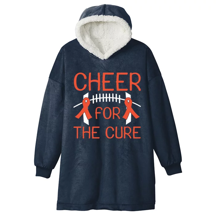 Ney Cancer Awareness Cheer For The Cure Football Gift Funny Gift Hooded Wearable Blanket