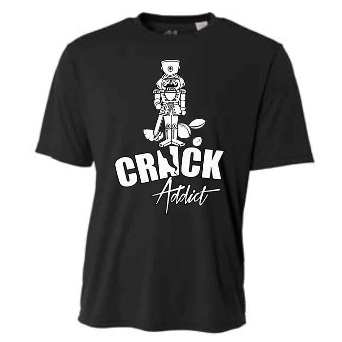 Nutcracker Crack Addict Funny Christmas Gag Gift Cooling Performance Crew T-Shirt