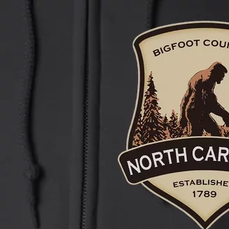 North Carolina And A Bigfoot Or A Sasquatch Full Zip Hoodie