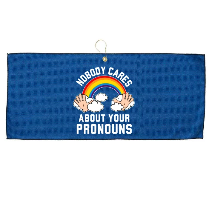 Nobody Cares About Your Pronouns Large Microfiber Waffle Golf Towel