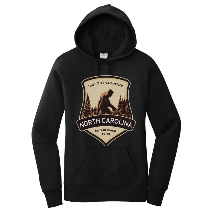 North Carolina And A Bigfoot Or A Sasquatch Women's Pullover Hoodie