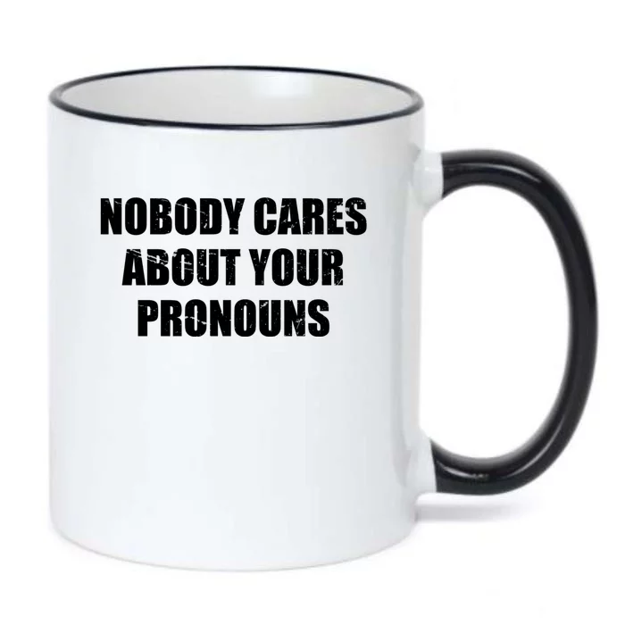 Nobody Cares About Your Pronouns Black Color Changing Mug