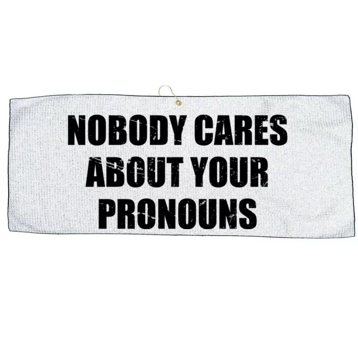 Nobody Cares About Your Pronouns Large Microfiber Waffle Golf Towel