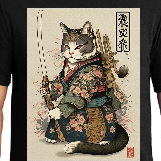 Ninja Cat Anime Style Samurai Cat Pajama Set