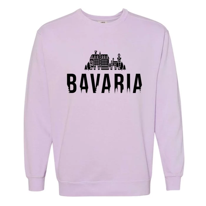 Neuschwanstein Castle And Forest Gift Bavaria Germany Souvenir Gift Garment-Dyed Sweatshirt