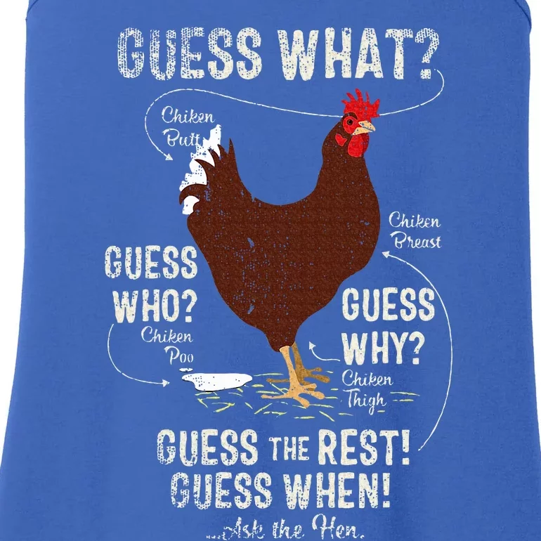 NEW! chicken butt guess why Chicken Thigh guess who POO Ladies Essential Tank