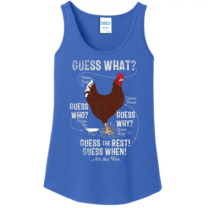 NEW! chicken butt guess why Chicken Thigh guess who POO Ladies Essential Tank