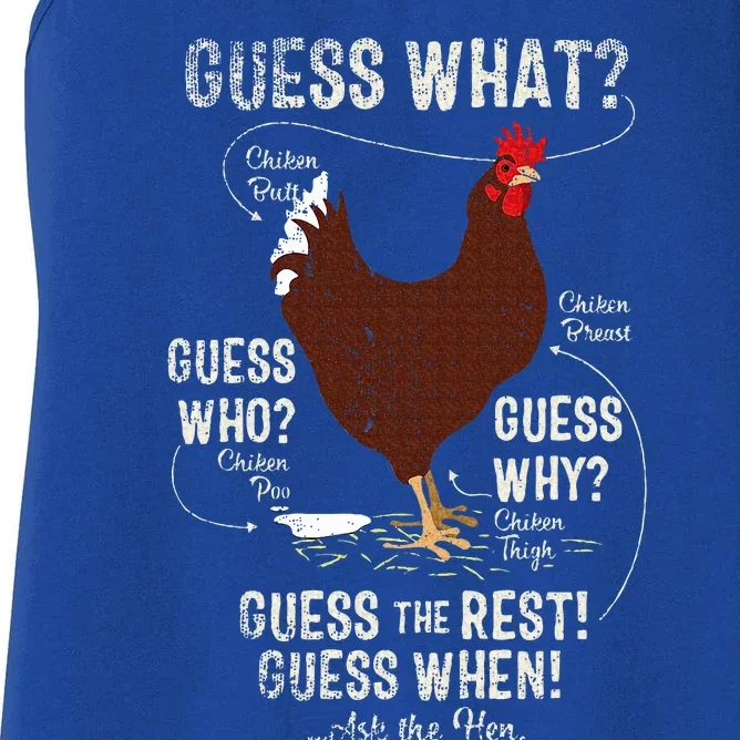 NEW! chicken butt guess why Chicken Thigh guess who POO Women's Racerback Tank