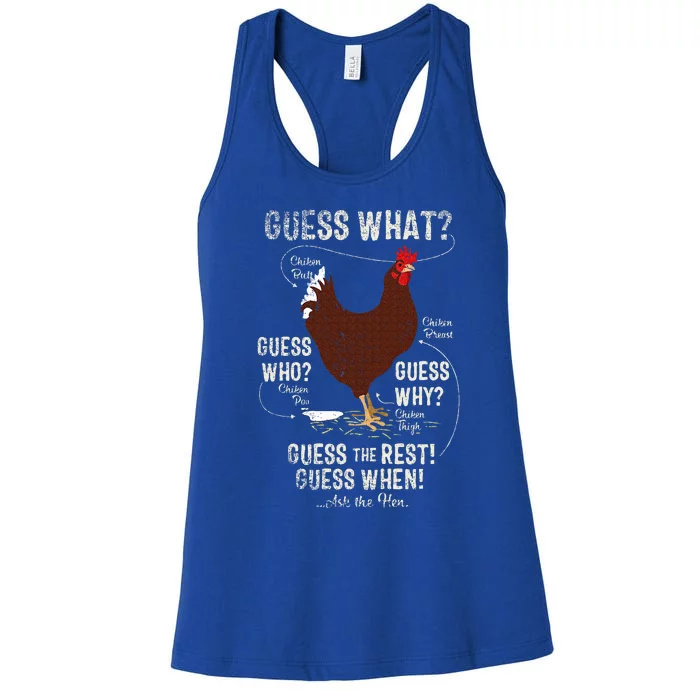 NEW! chicken butt guess why Chicken Thigh guess who POO Women's Racerback Tank