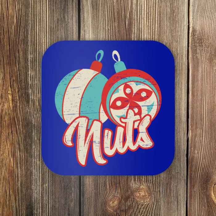 Nuts Christmas Balls Adult Humor Christmas Xmas Holidays Gift Coaster