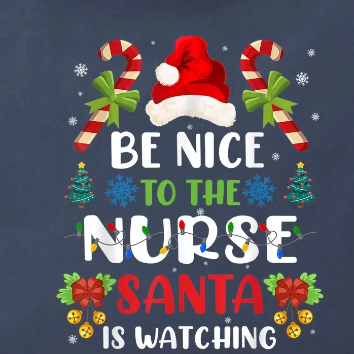 Nurse Christmas - Be Nice To The Nurse Santa is Watching Zip Tote Bag