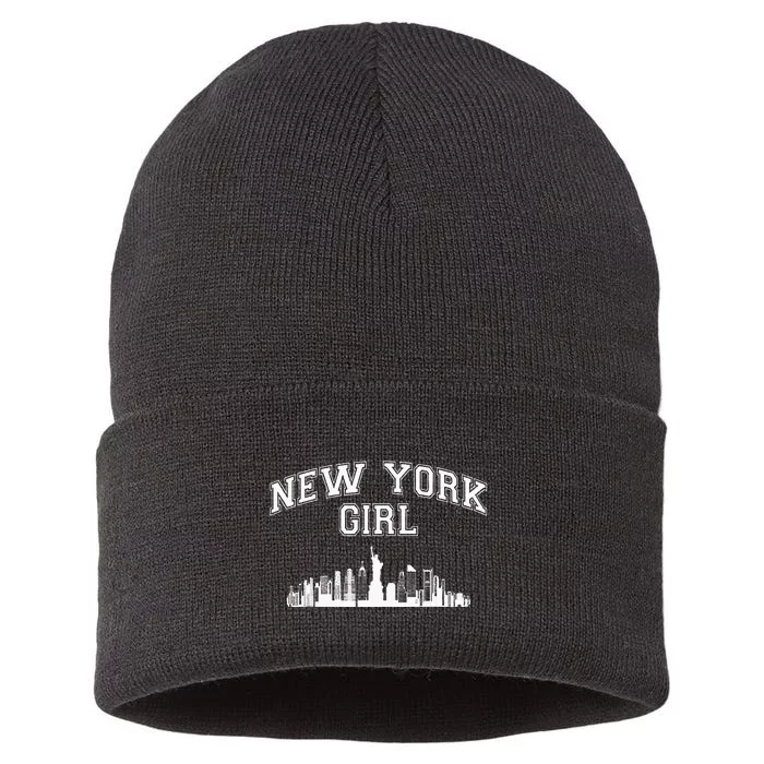 Newyork City Born Nyc New York Girl Sustainable Knit Beanie