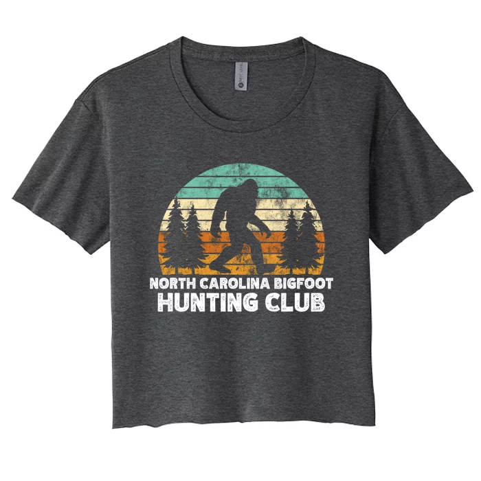 North Carolina Bigfoot Hunting Club Sasquatch Fan Gift Women's Crop Top Tee