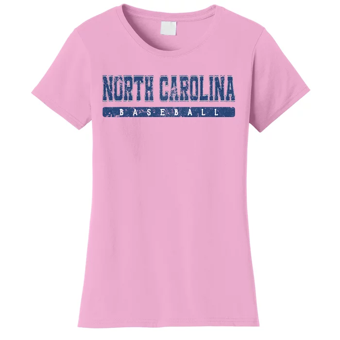 North Carolina Baseball Blue Vintage Text Women's T-Shirt