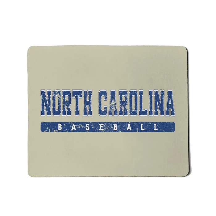 North Carolina Baseball Blue Vintage Text Mousepad