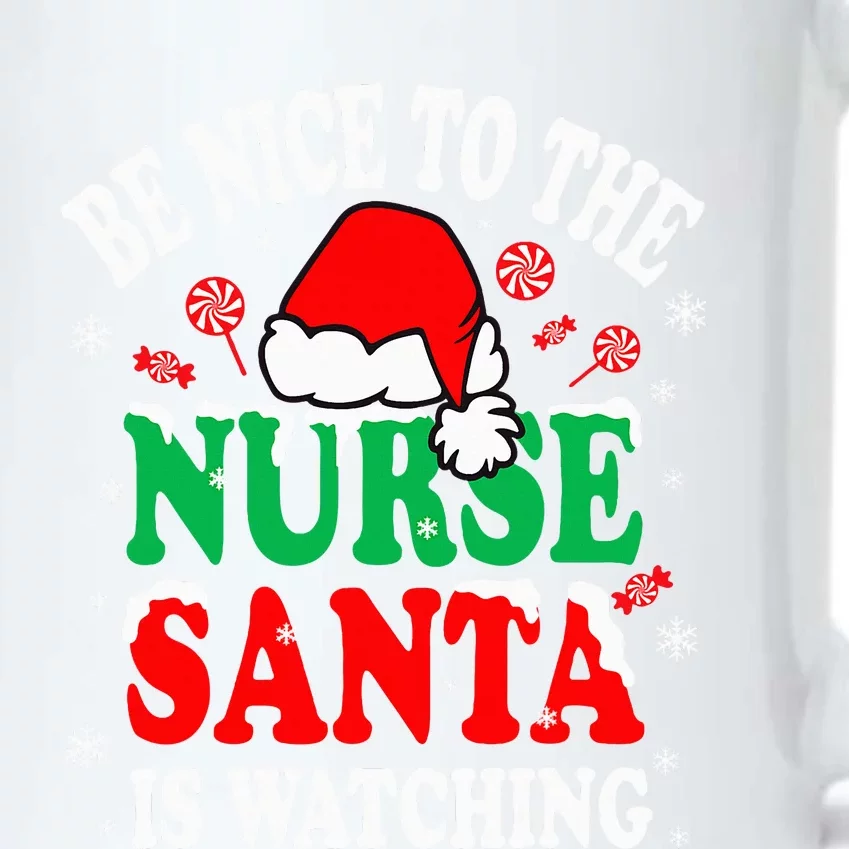 Nurse Christmas Be Nice To The Nurse Santa is Watching Black Color Changing Mug