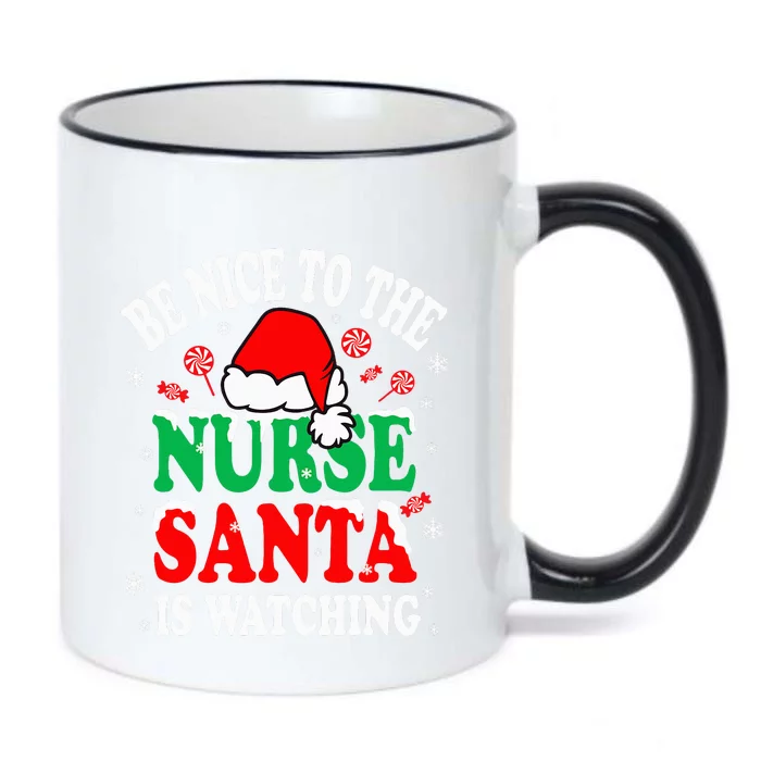 Nurse Christmas Be Nice To The Nurse Santa is Watching Black Color Changing Mug