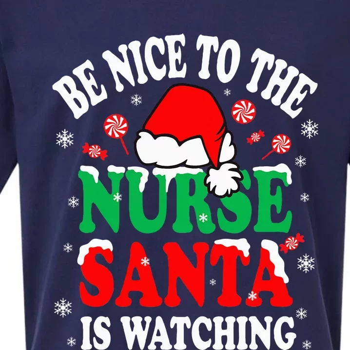 Nurse Christmas Be Nice To The Nurse Santa is Watching Sueded Cloud Jersey T-Shirt