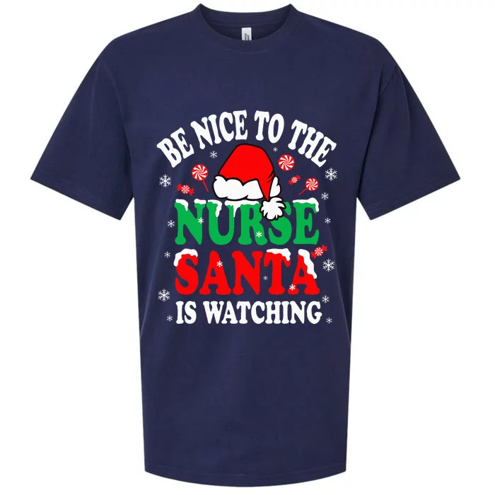 Nurse Christmas Be Nice To The Nurse Santa is Watching Sueded Cloud Jersey T-Shirt