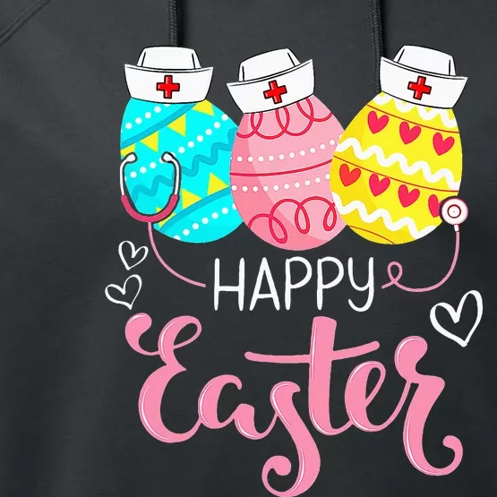 Nursing Cute Bunny Egg Nurse Stethoscope Happy Easter Day Performance Fleece Hoodie