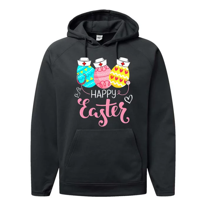 Nursing Cute Bunny Egg Nurse Stethoscope Happy Easter Day Performance Fleece Hoodie