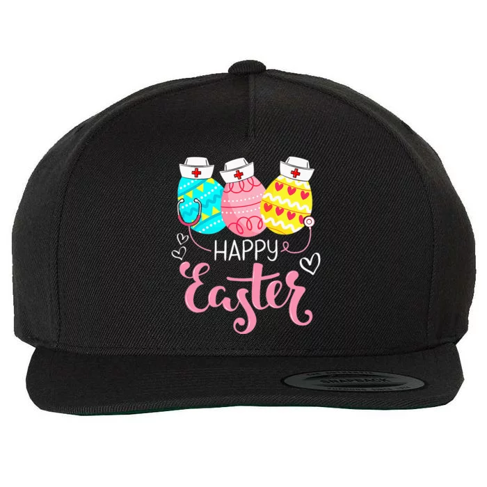 Nursing Cute Bunny Egg Nurse Stethoscope Happy Easter Day Wool Snapback Cap