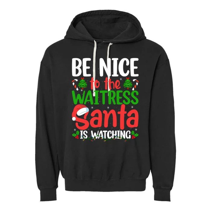 Nurse Christmas Be Nice To The Nurse Santa Is Watching Elf Gift Garment-Dyed Fleece Hoodie