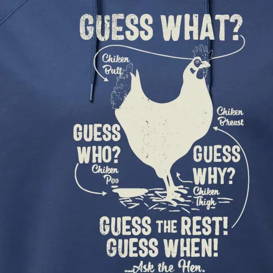 New! Chicken Butt Guess Why? Chicken Thigh Guess Who Poo Performance Fleece Hoodie