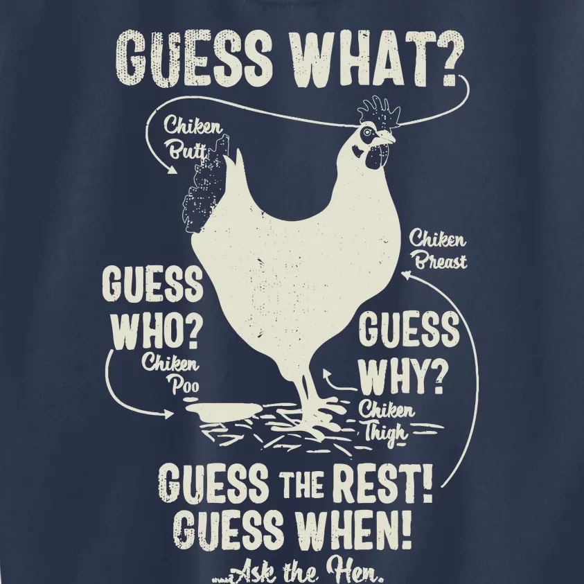 New! Chicken Butt Guess Why? Chicken Thigh Guess Who Poo Kids Sweatshirt