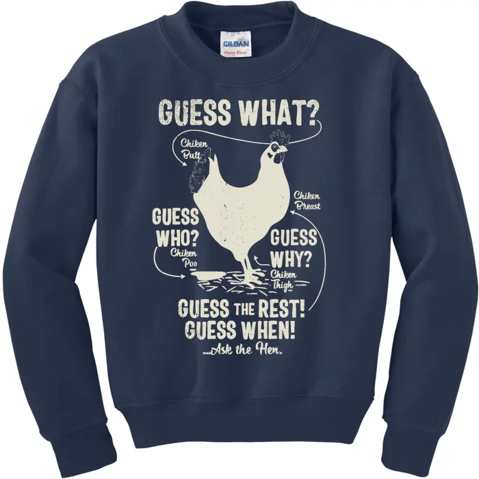 New! Chicken Butt Guess Why? Chicken Thigh Guess Who Poo Kids Sweatshirt