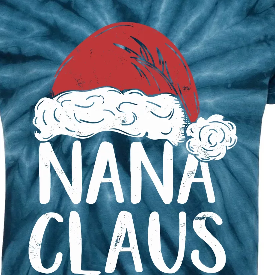 Nana Claus Christmas Costume Gift Santa Matching Family Xmas Kids Tie-Dye T-Shirt