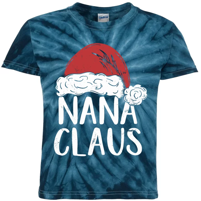 Nana Claus Christmas Costume Gift Santa Matching Family Xmas Kids Tie-Dye T-Shirt