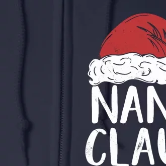 Nana Claus Christmas Costume Gift Santa Matching Family Xmas Full Zip Hoodie