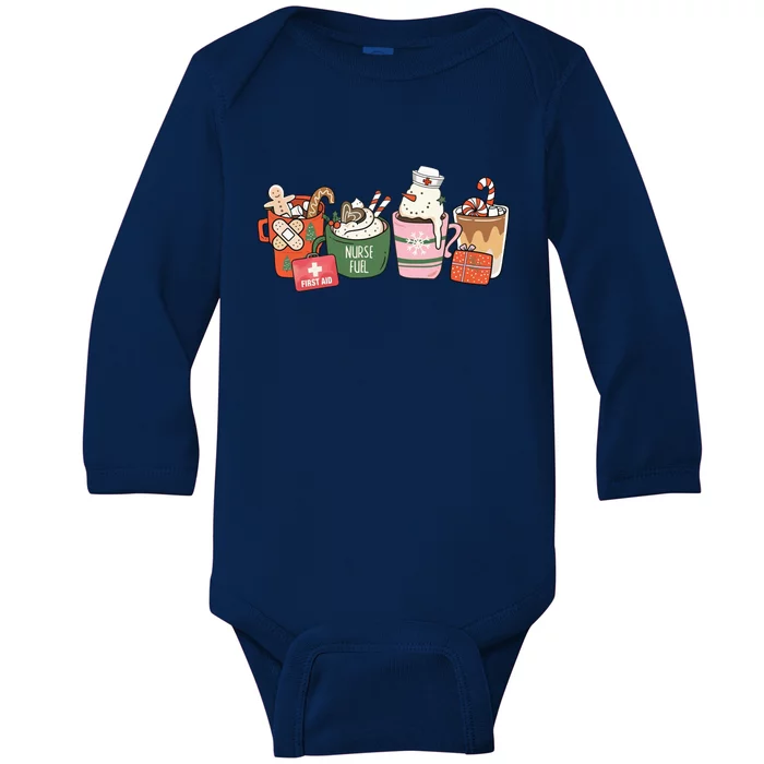 Nurse Christmas Coffee Meaningful Gift Baby Long Sleeve Bodysuit