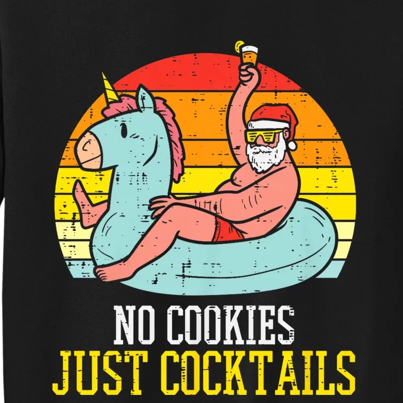 No Cookies Cocktails Santa Summer Christmas In July Xmas Sweatshirt