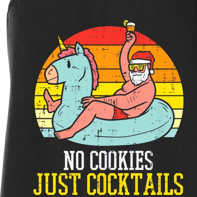 No Cookies Cocktails Santa Summer Christmas In July Xmas Women's Racerback Tank