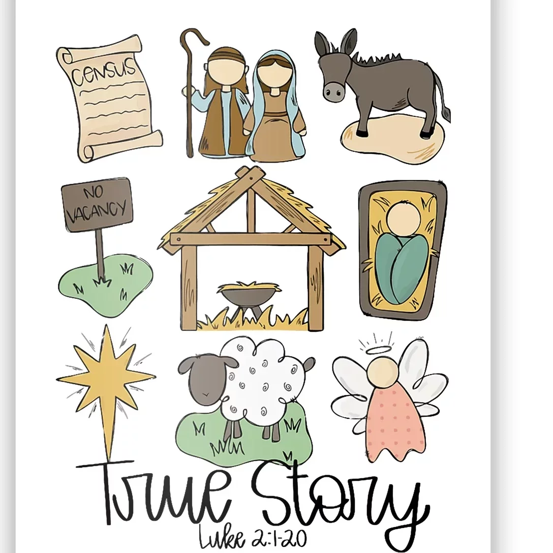 Nativity Christian Christmas Xmas True Story Manger Poster